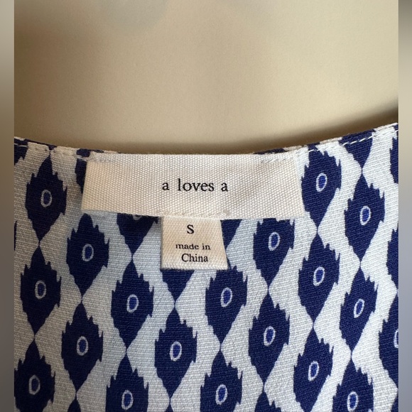 A Loves A pattern blue and white dress - Picture 6 of 6